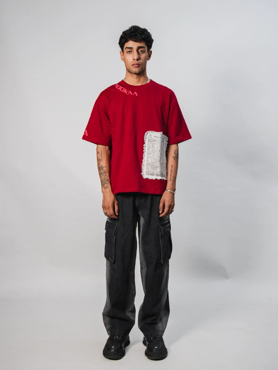 Newspaper Patchwork Oversized Tee