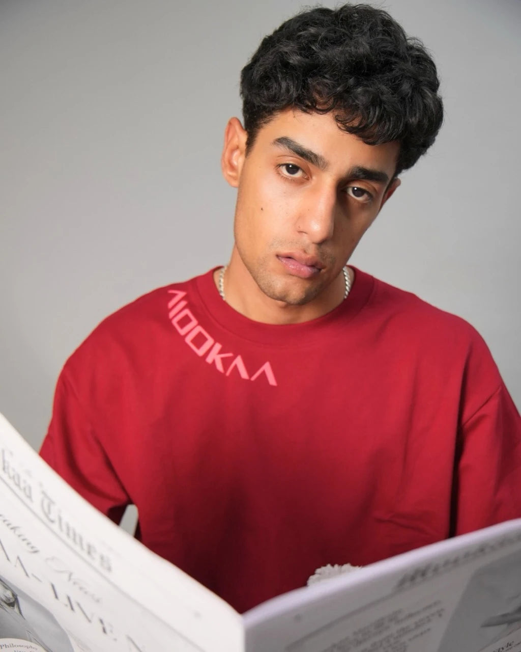 Newspaper Patchwork Oversized Tee