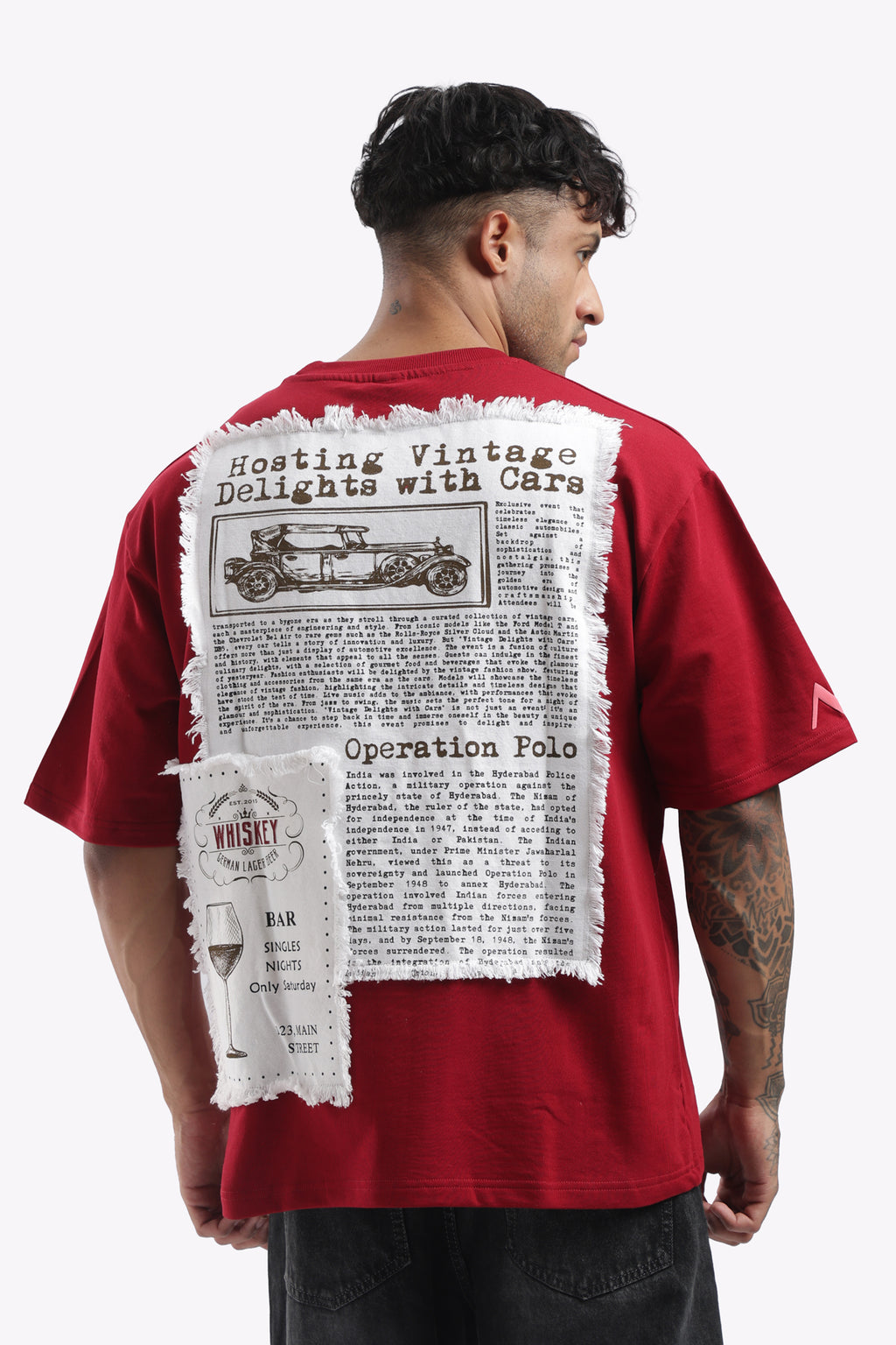 Newspaper Patchwork Oversized Tee