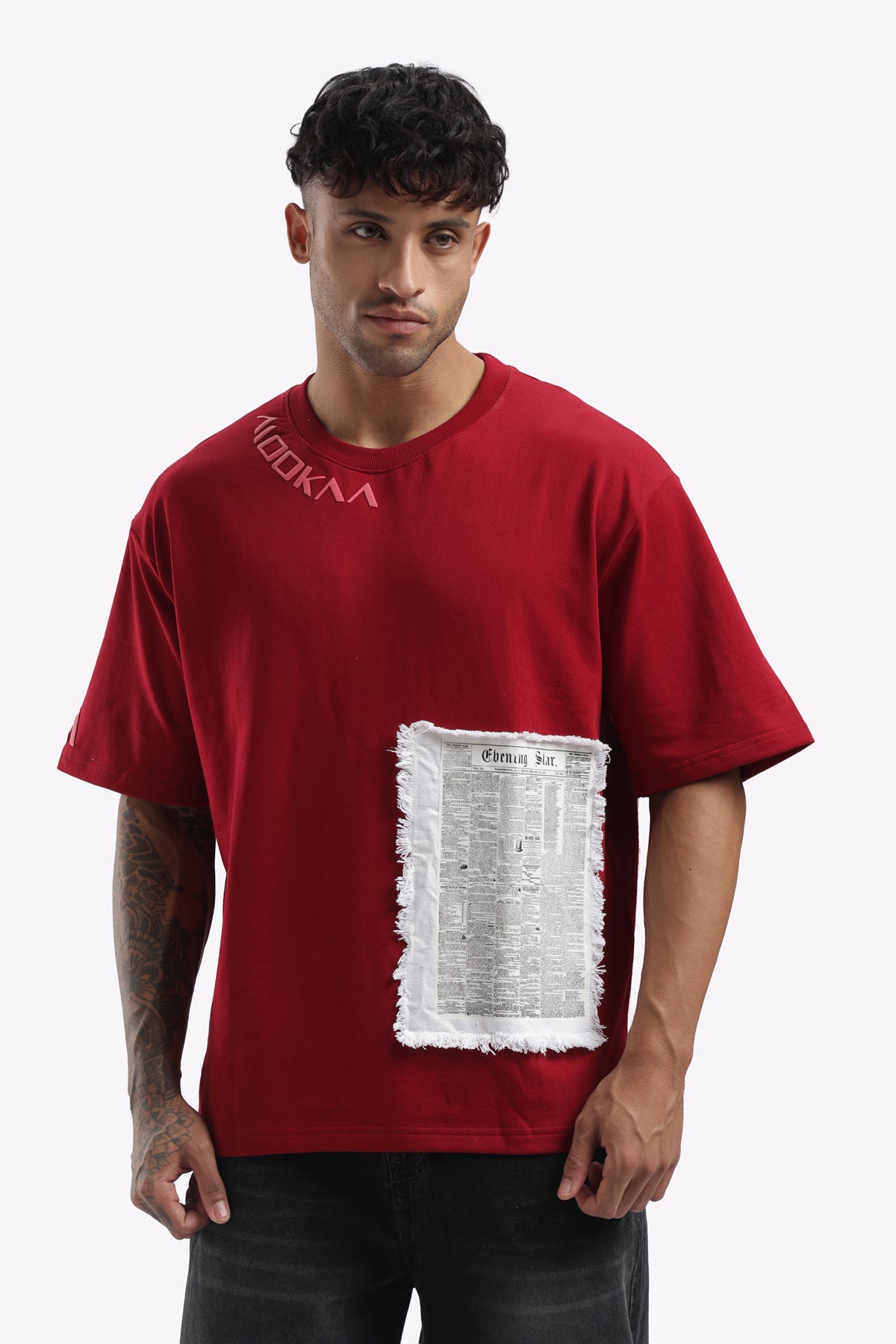 Newspaper Patchwork Oversized Tee